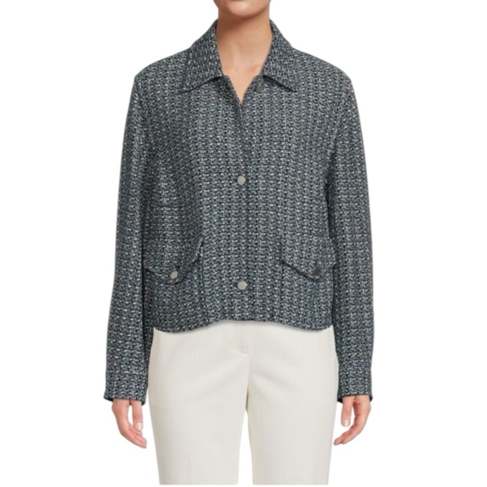 AKRIS PUNTO - Tweed Spread Collar Jacket Sz 14